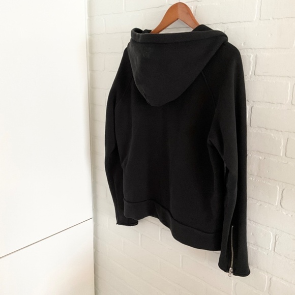 Aritzia TNA Hoodie Perfecto Cotton French Terry Black Silver Zip Pockets Women M - Picture 9 of 14